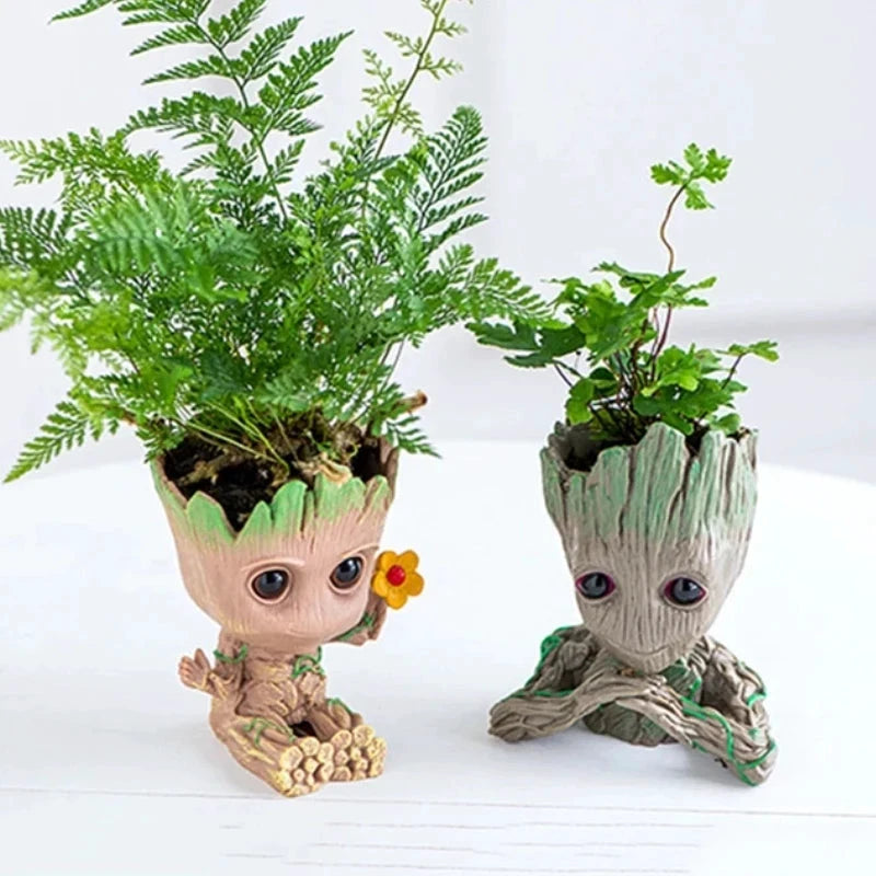 Groot Miniatur-Blumentopf aus braunem Kunststoff für Pflanzen