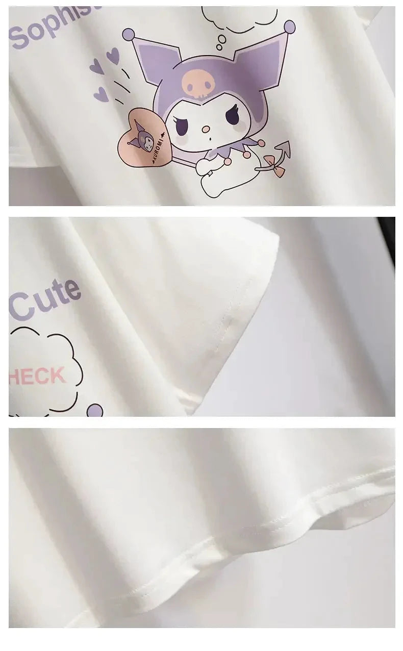 Sanrio Kuromi Kostüm Lila Faltenrock Metallkette