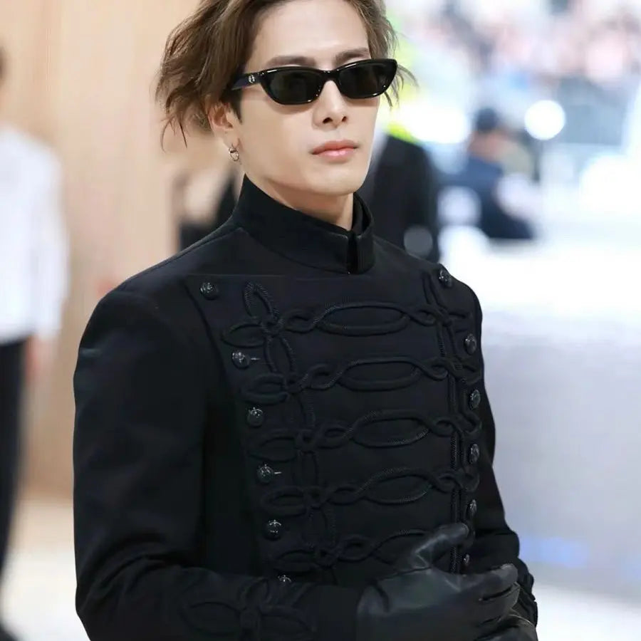 Jackson Wang Veste Col Montant Court Polyester Noir