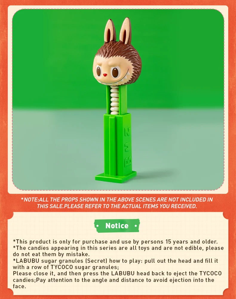 Pop Mart Labubu Candy Monsters PVC Figurine Pink Blue