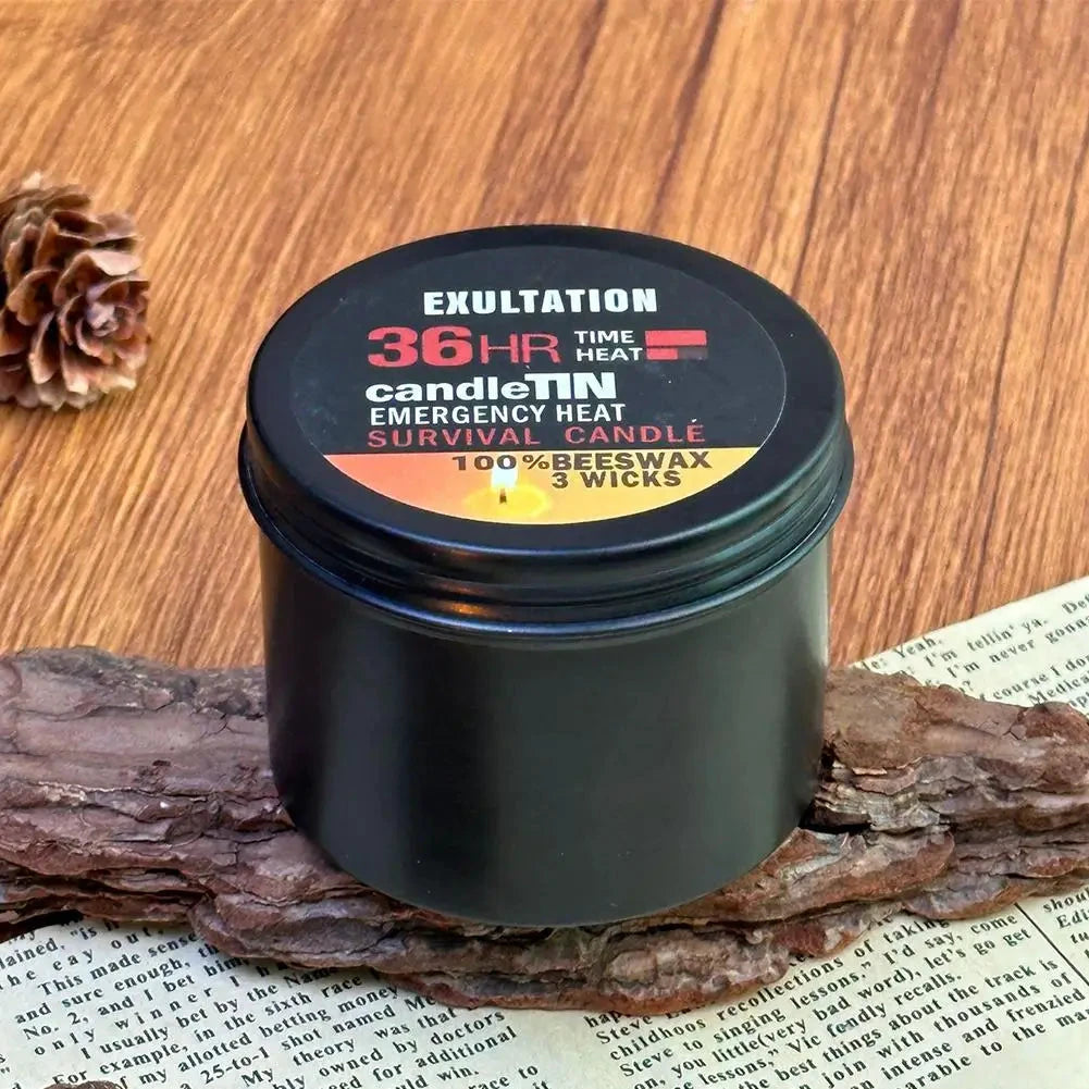 Notfall-Bienenwachskerze, drei Dochte, Pfirsichduft, 36 Stunden Brenndauer