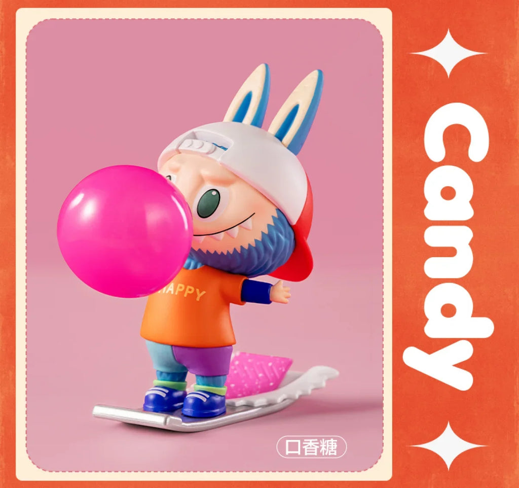 Pop Mart Labubu Candy Monsters PVC Figurine Pink Blue