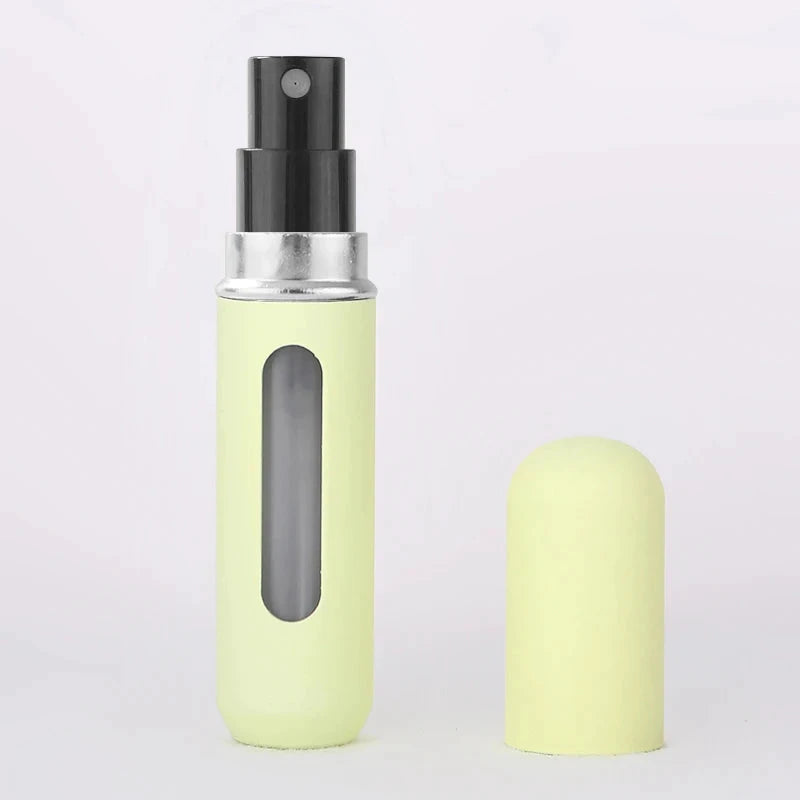 Vaporisateur de parfum rechargeable 5ml – LSDLBoutique, flacon jaune pastel avec fenêtre transparente