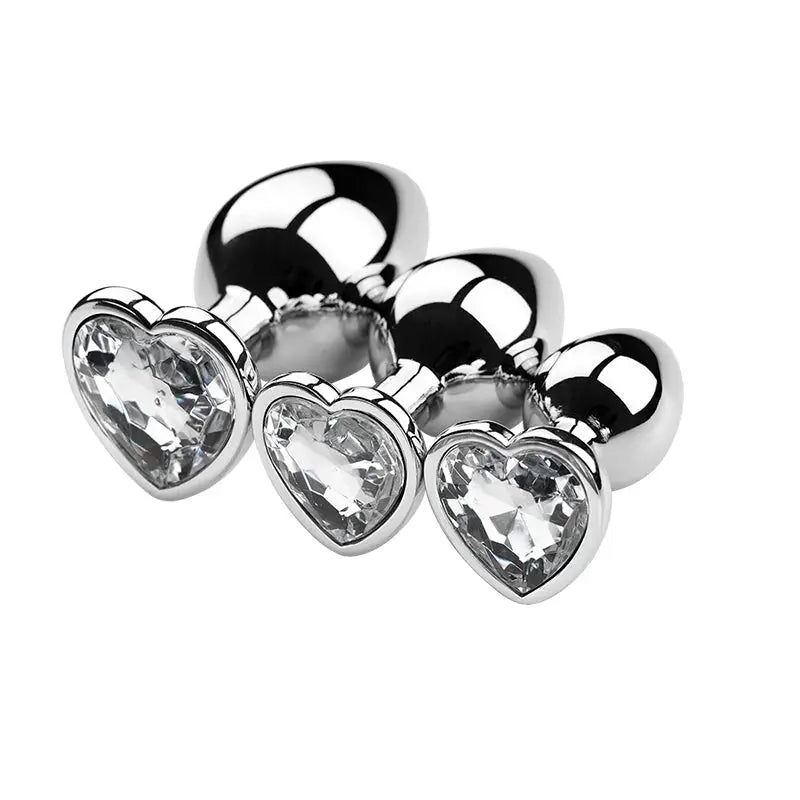 Plug anal en métal avec cristal – Set de 3 tailles