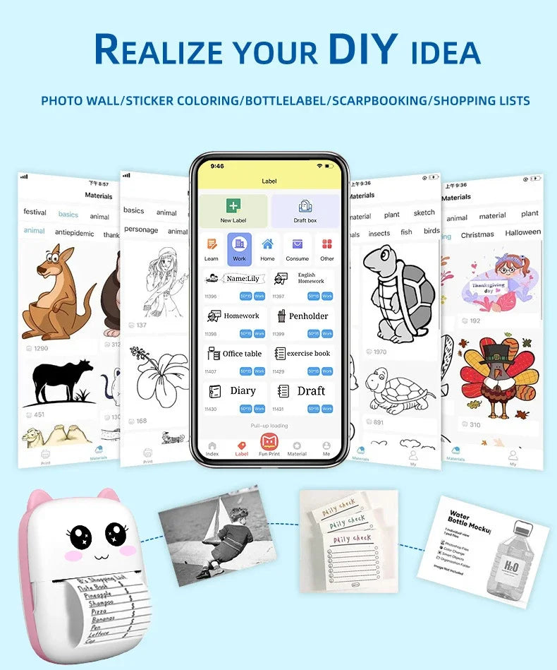 Imprimante Thermique Portable 58mm Bluetooth Sans Fil