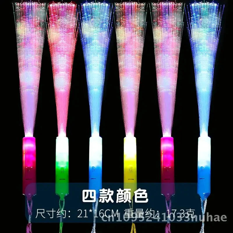 Bunte LED-Lichtstäbe aus Glasfaseroptik, 6er-Pack, Rosa