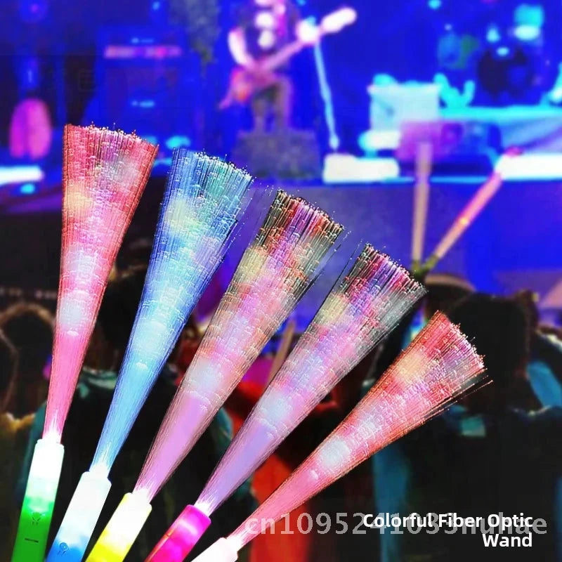 Bunte LED-Lichtstäbe aus Glasfaseroptik, 6er-Pack, Rosa