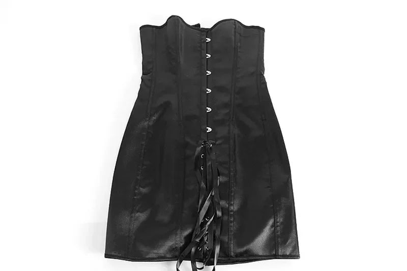 Überbrustkorset aus Satin mit Schnürung im Gothic-Stil – Große Größen