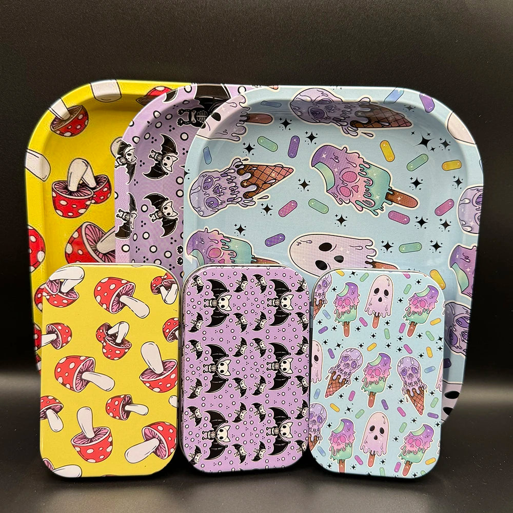 Drehunterlage 18x14 cm Weißblech für Tabak 2 Stück