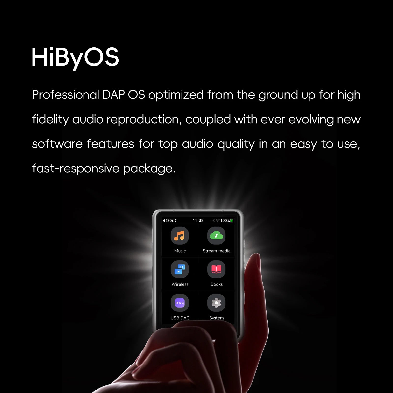 HiBy Lecteur HiFi Portable Double CS43198 DAC 4000mAh