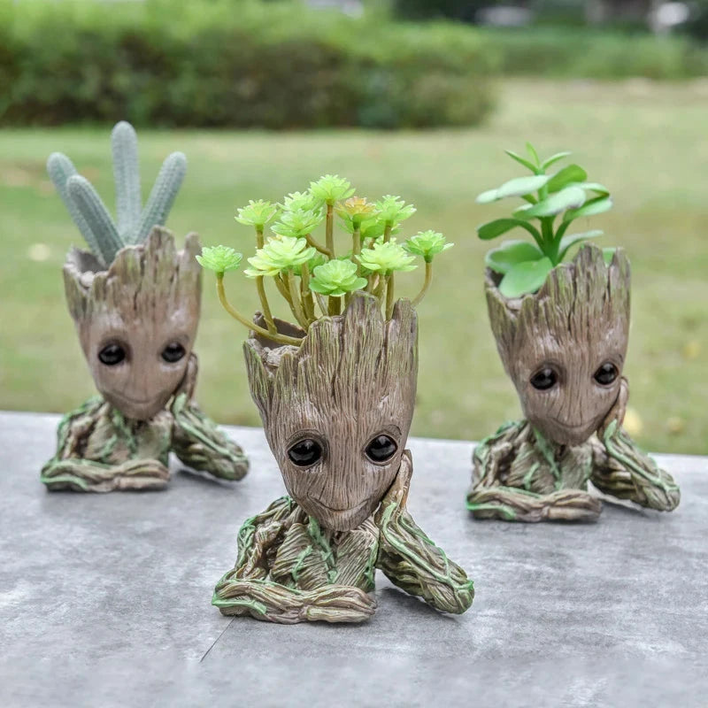 Groot Miniatur-Blumentopf aus braunem Kunststoff für Pflanzen