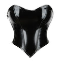 Glossy PVC faux leather corset with side zip – Noor