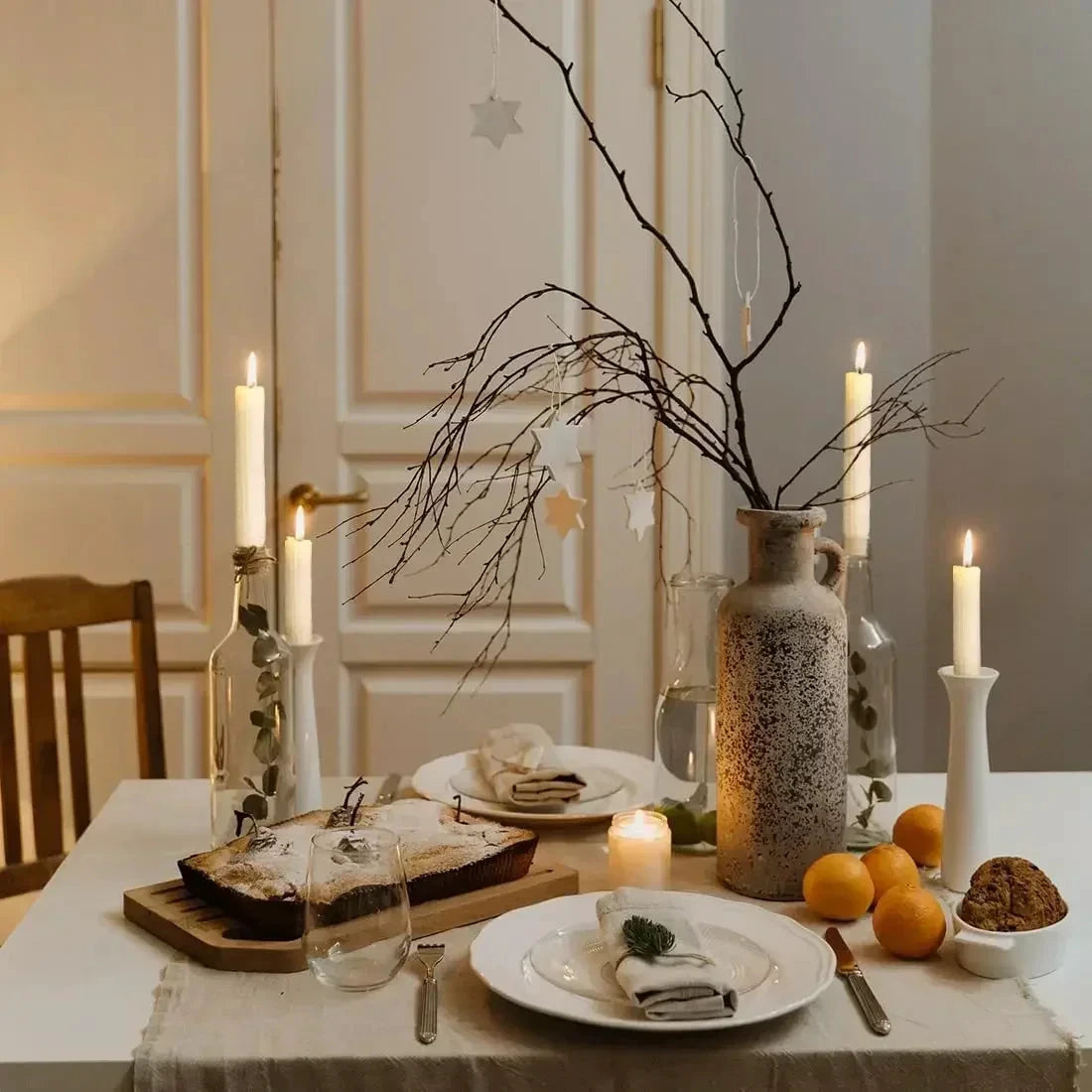 Konische Bienenwachskerzen, Bienenwabenmuster, Beige, handgefertigt