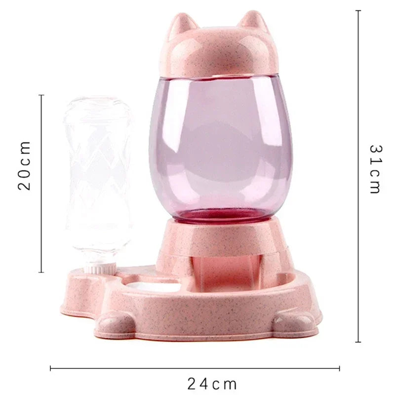 Distributeur Automatique Nourriture Et Eau Pour Chat Avec Double Réservoir Hydratation Et Élégance Fonctionnelle by LSDLBoutique