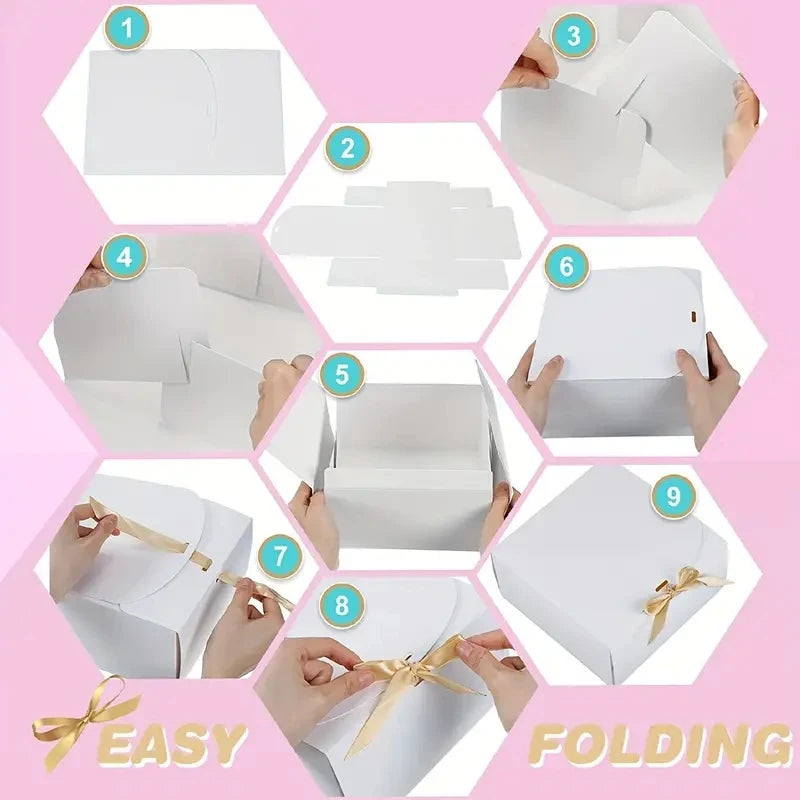 Großer weißer Karton mit Schleife, 3-teiliges Set