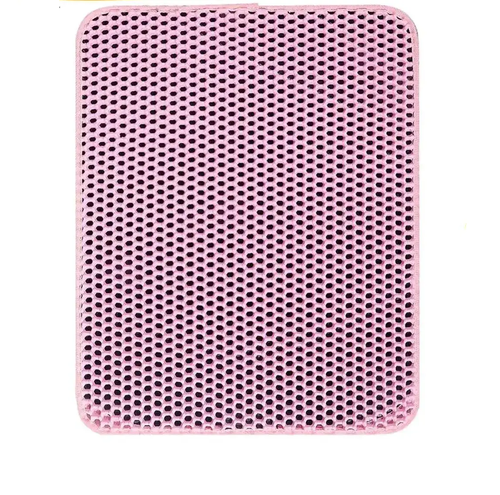 Tapis de litière pour chat rose en maille perforée, Cat Litter Box Mats