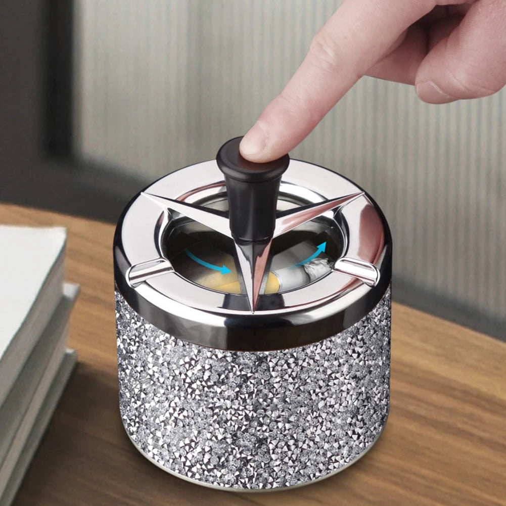 Auto-Aschenbecher mit Druckknopf, drehbarem Deckel und Selbstreinigungsfunktion