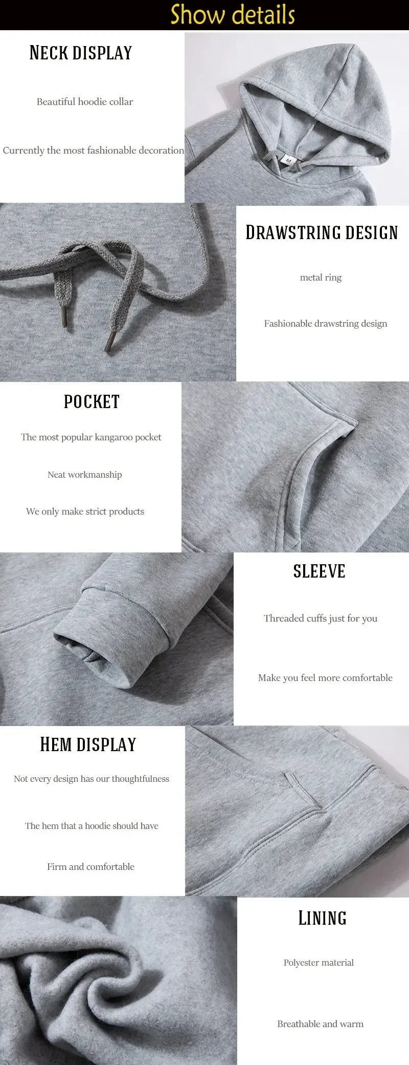 Sweat à Capuche Homme Polaire Doublure Confort Noir