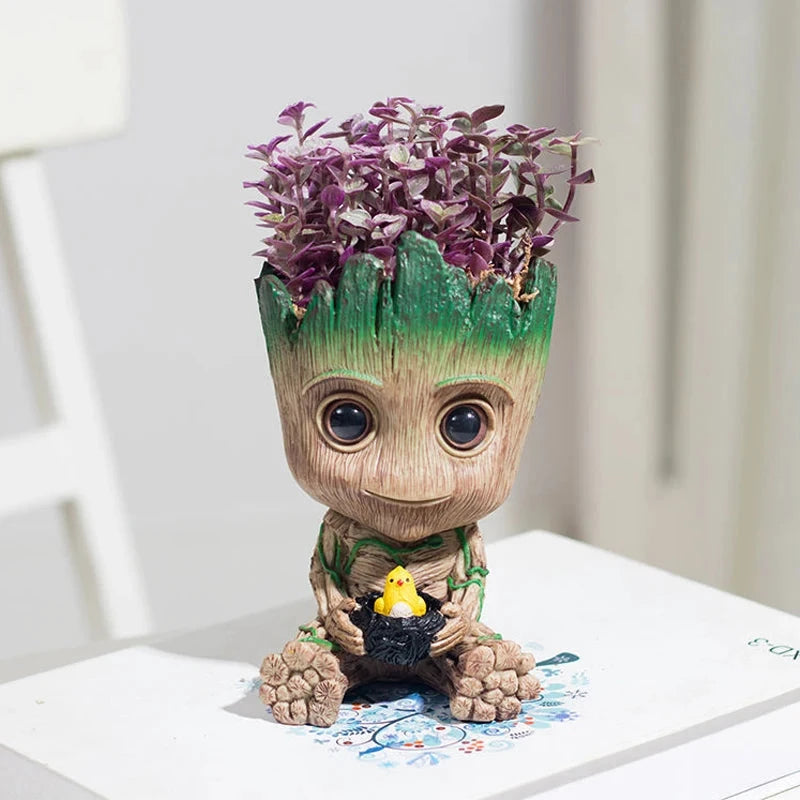 Groot Miniatur-Blumentopf aus braunem Kunststoff für Pflanzen