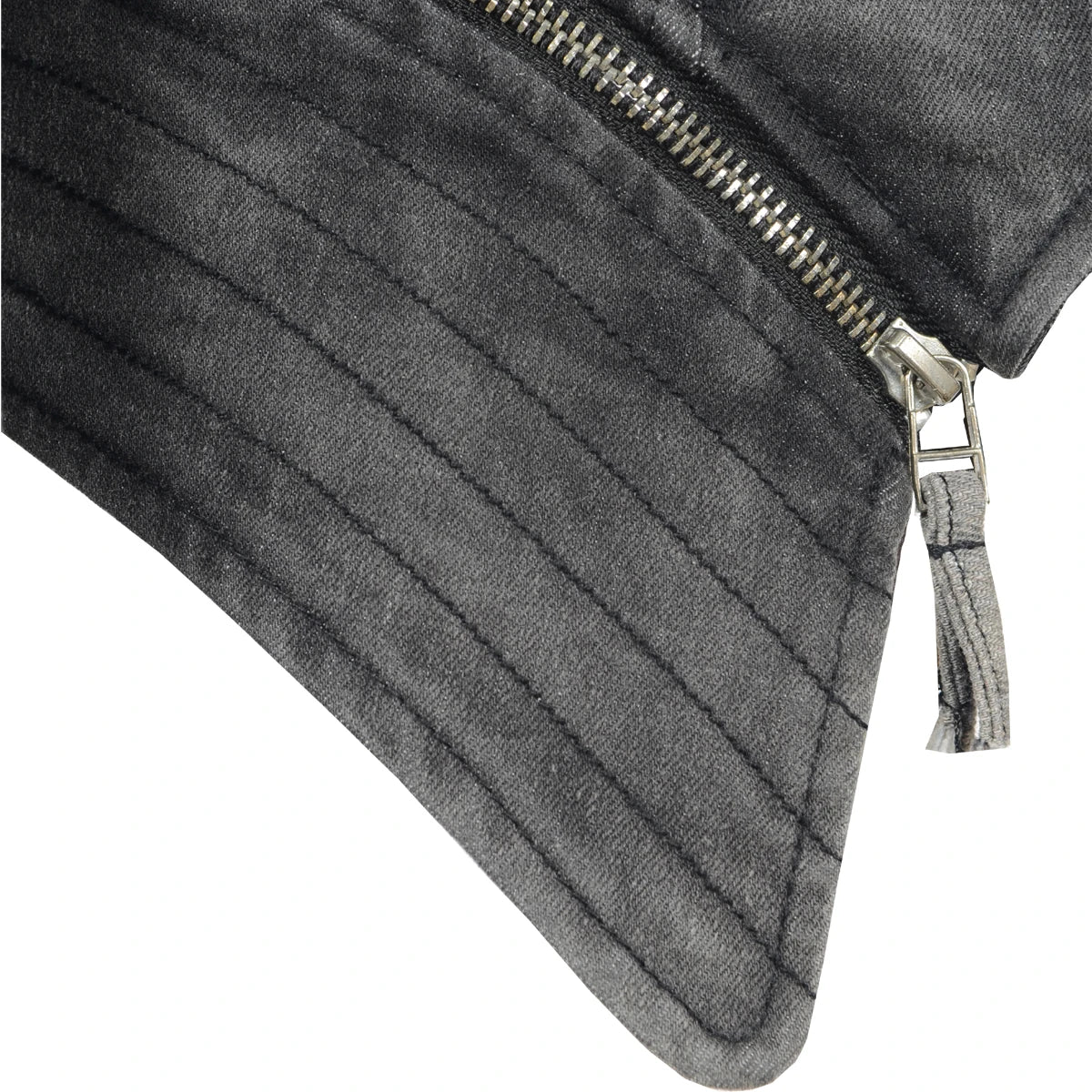 SX Veste Denim Gris Femme Moto Rivets Fermeture Éclair