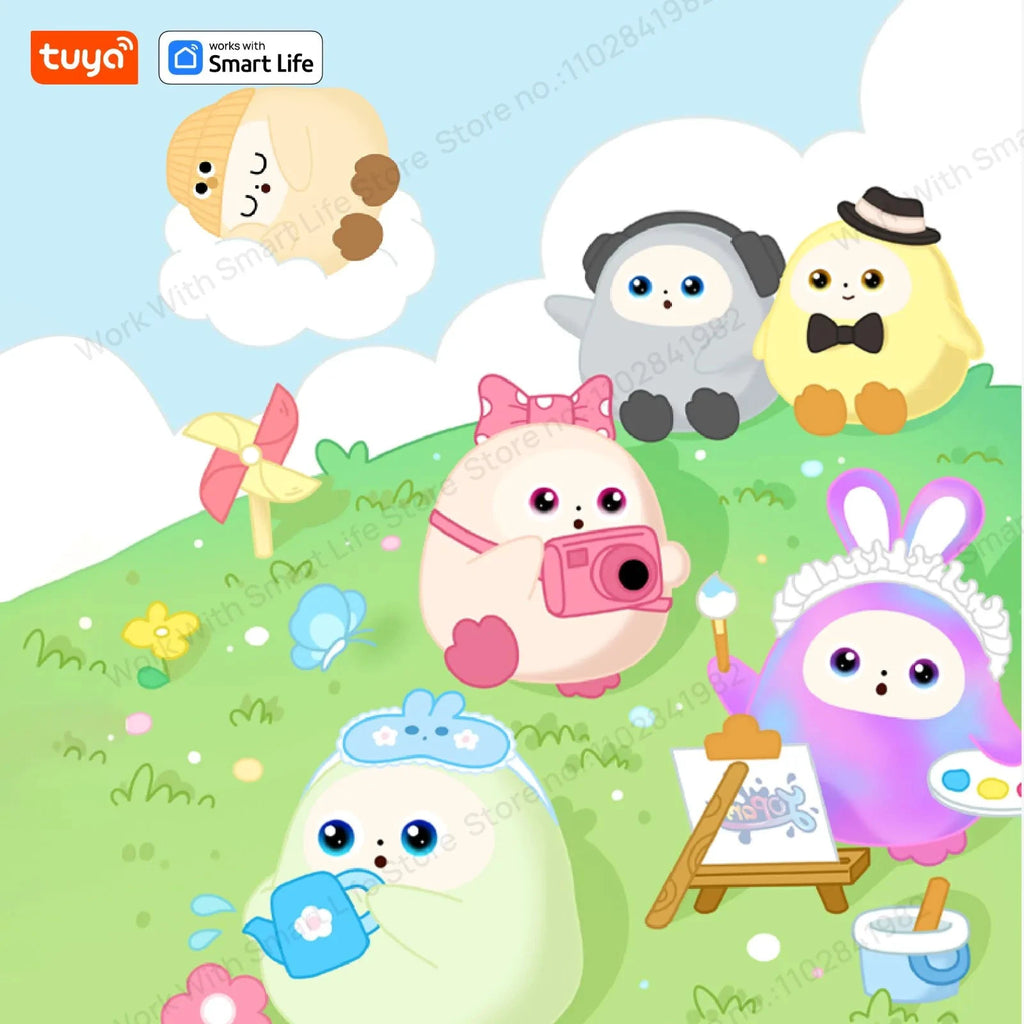 BOBO Grauer Roboter-Plüsch mit KI, LED-Augen und USB-Sprachsteuerung