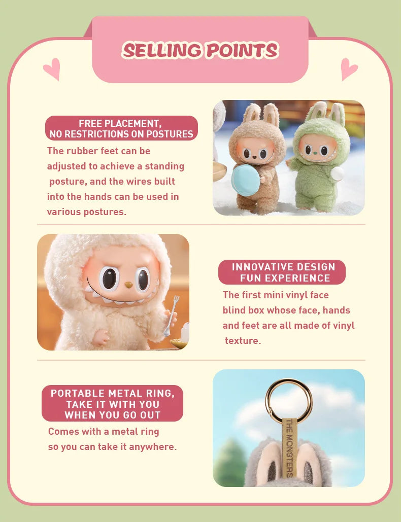 POP MART Die Monster Labubu Macaron Braune Vinylfigur