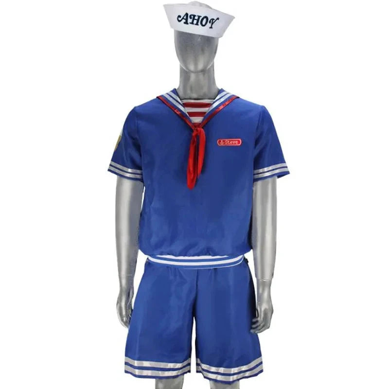 Cosplay Scoops Ahoy Robin und Steve Harrington Blaues Matrosenkostüm