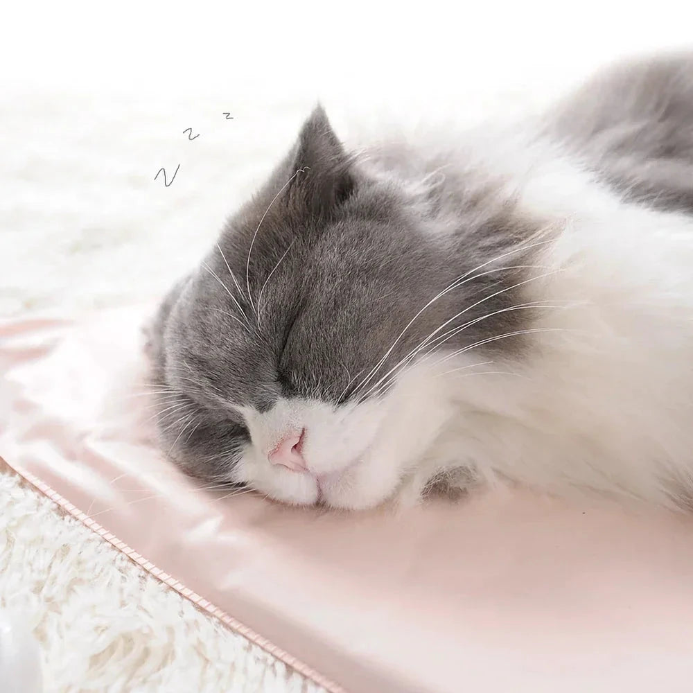 Wasserdichte, beheizbare Haustierdecke, graues Blumenmuster, für Katzen und Hunde