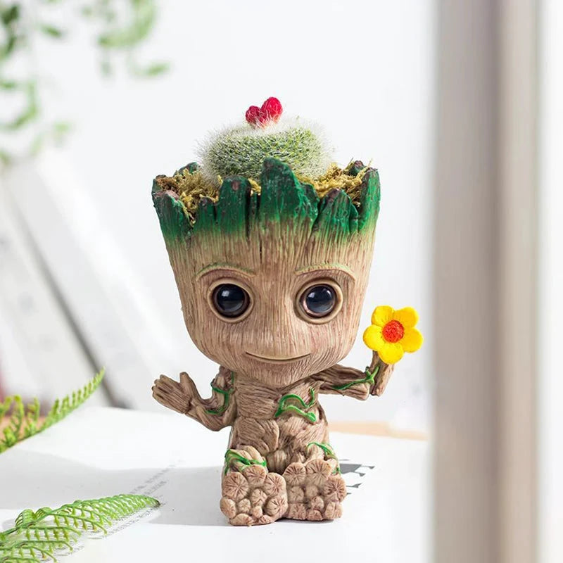Groot Miniatur-Blumentopf aus braunem Kunststoff für Pflanzen