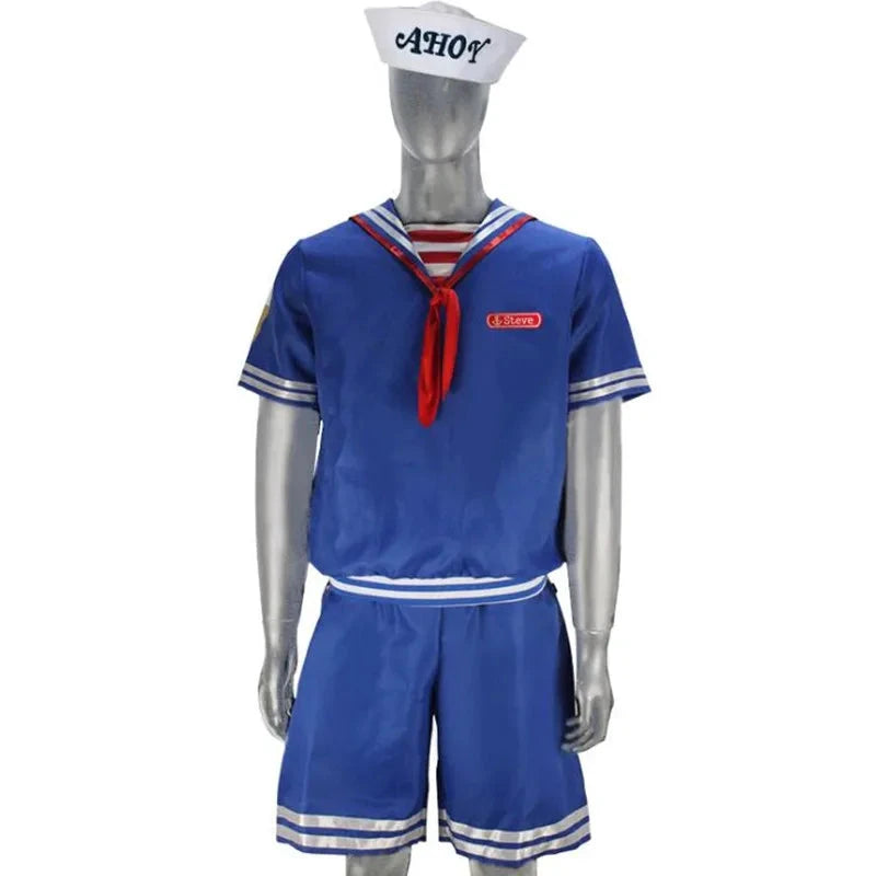 Cosplay Scoops Ahoy Robin und Steve Harrington Blaues Matrosenkostüm