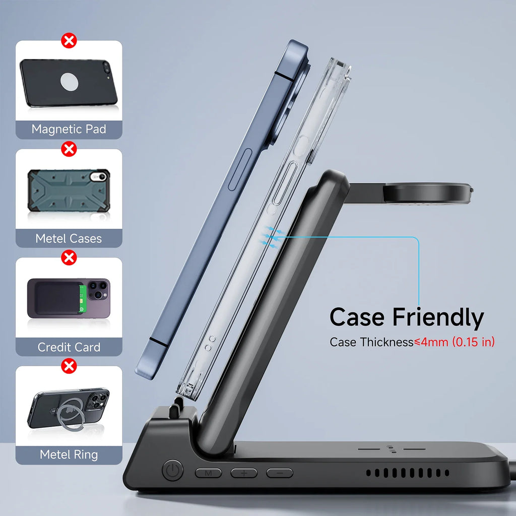 SwanScout 703A Chargeur Sans Fil MultiAppareils iPhone Apple Watch AirPods