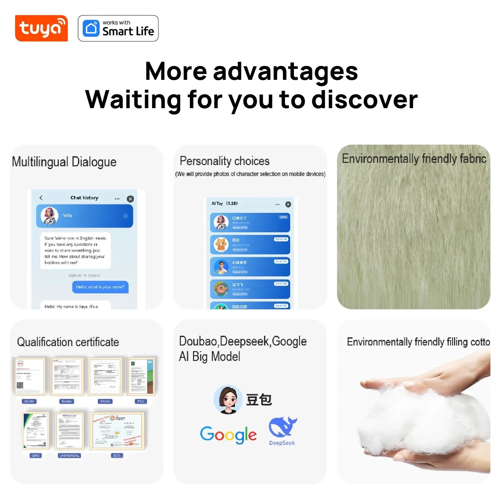 BOBO Grauer Roboter-Plüsch mit KI, LED-Augen und USB-Sprachsteuerung