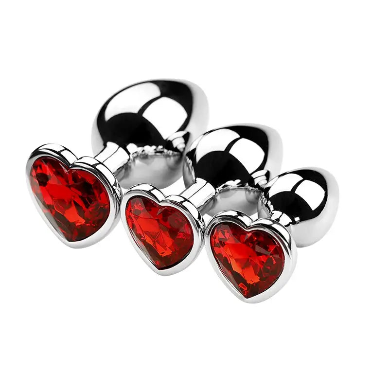 Plug anal en métal avec cristal – Set de 3 tailles