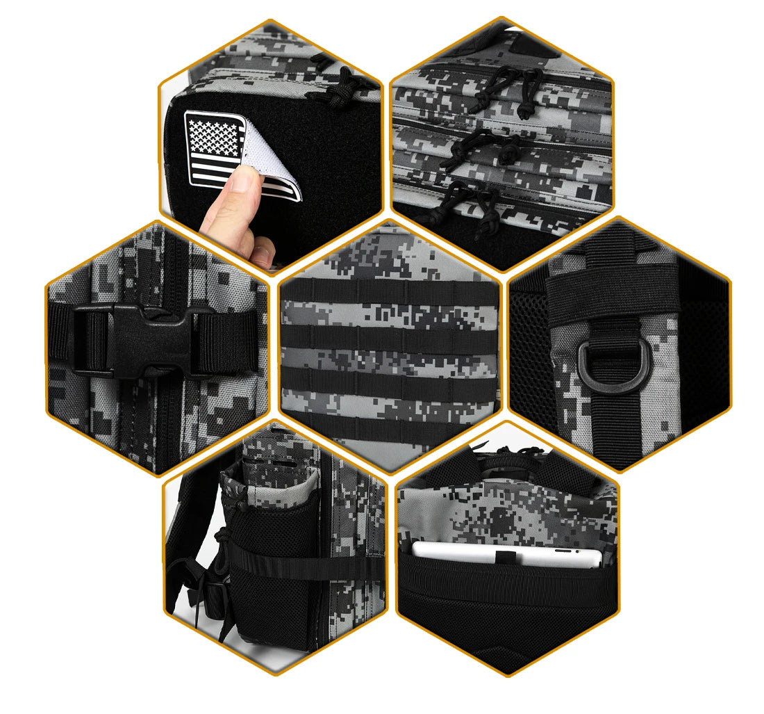 DulBackpack MOLLE-Rucksack, Tarngrau, 45 l