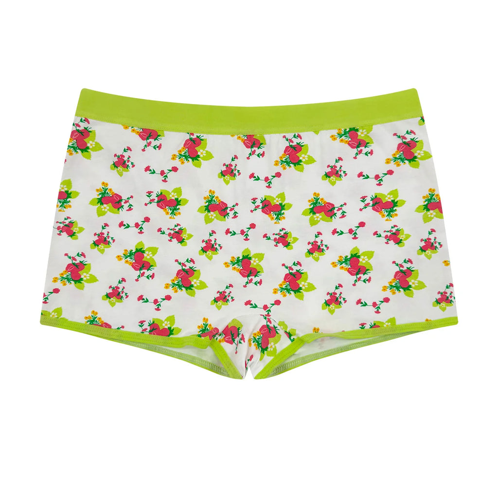 Boxers Coton Élasthanne Imprimé Fruits Fraises Oranges Cerises