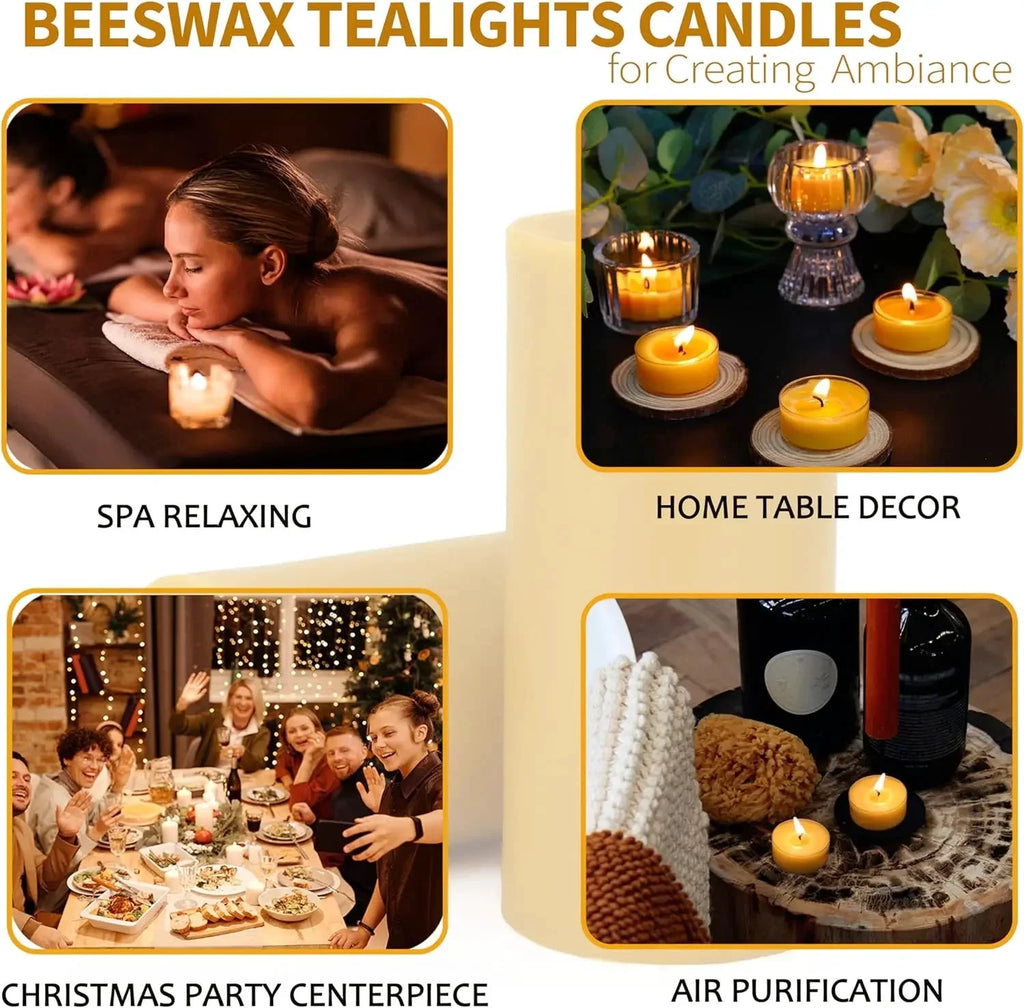 Handgefertigtes Teelicht aus Bienenwachs, rauchfrei