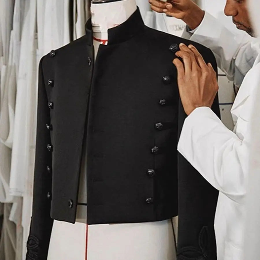 Jackson Wang Veste Col Montant Court Polyester Noir