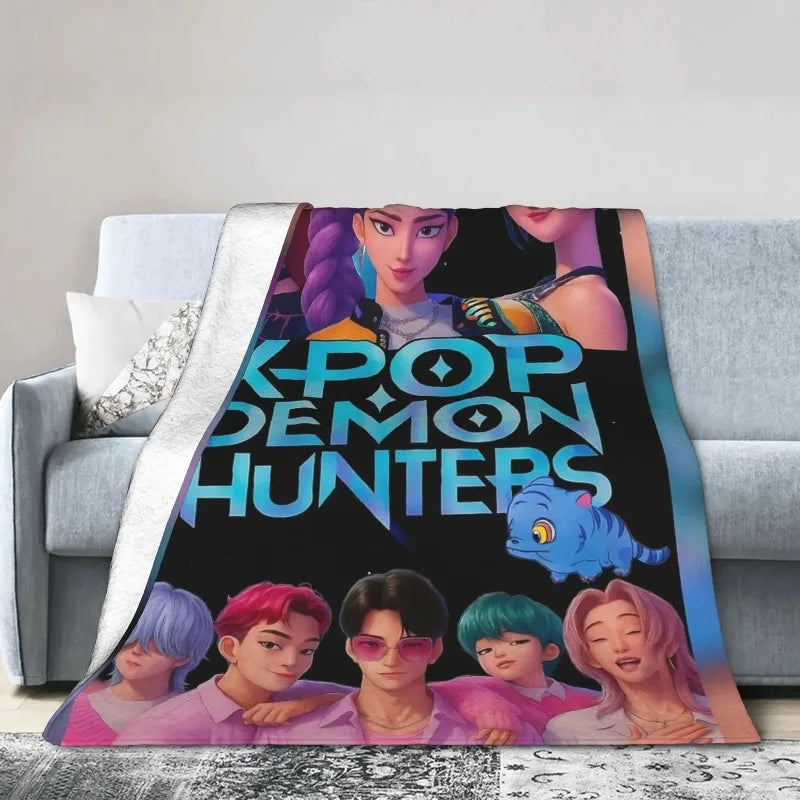 Couverture Polaire Kpop Demon Hunters Motif Imprimé
