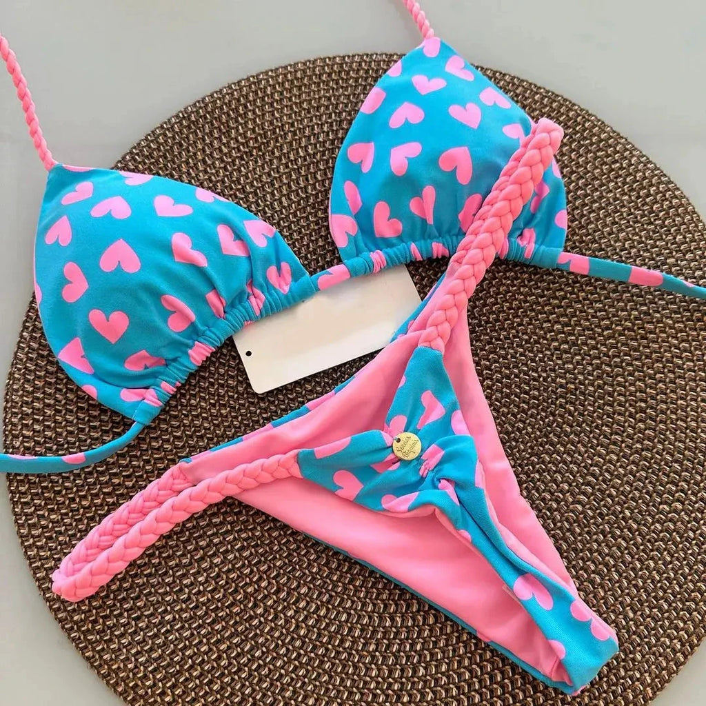 Les Secrets de Léa – Bikini imprimé G-string dos nu Ilona