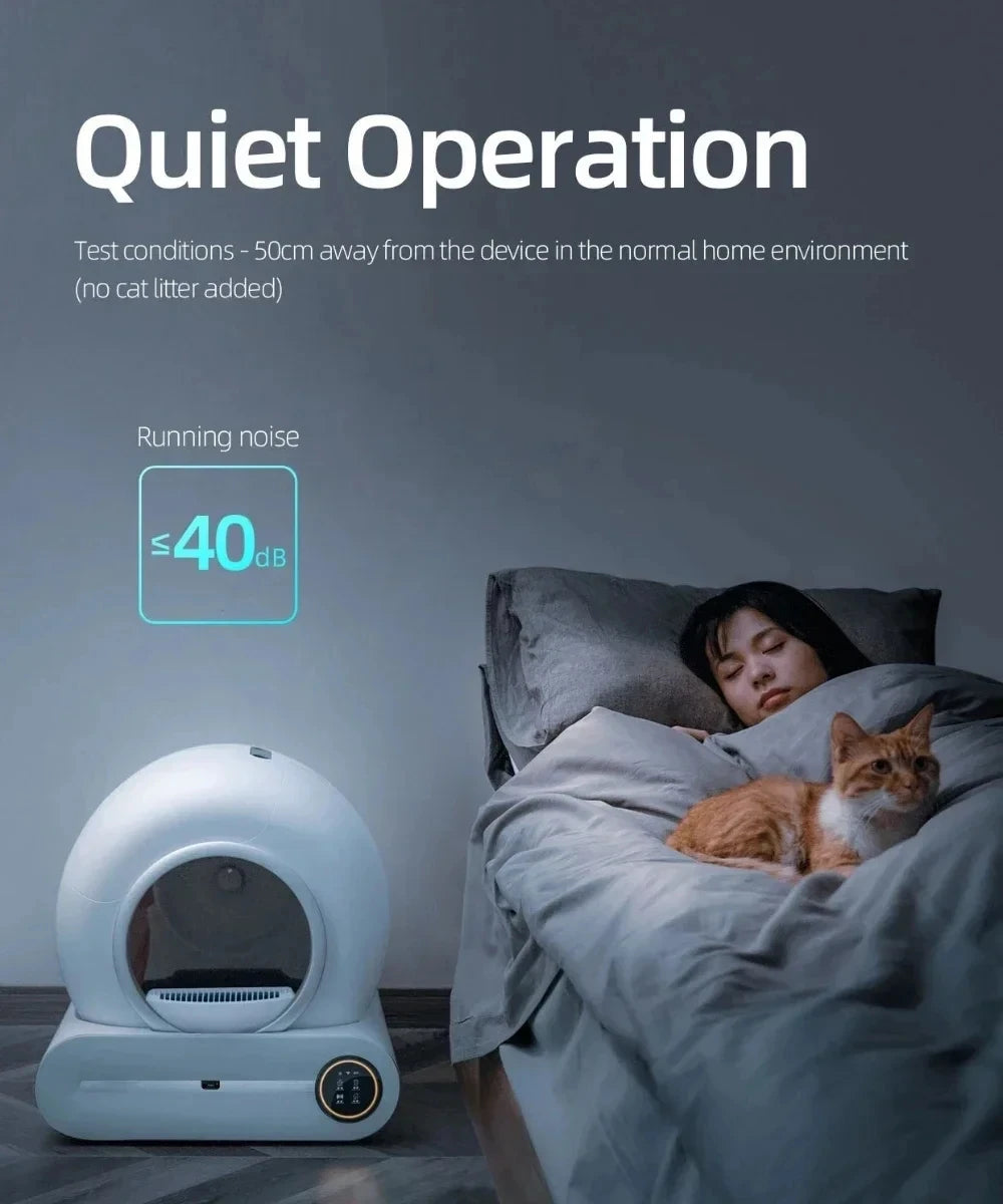 Maison de Toilette Autonettoyante Pour Chat 65L Connectée et Fermée Avec Nettoyage Automatique et Grande Capacité by LSDLBoutique