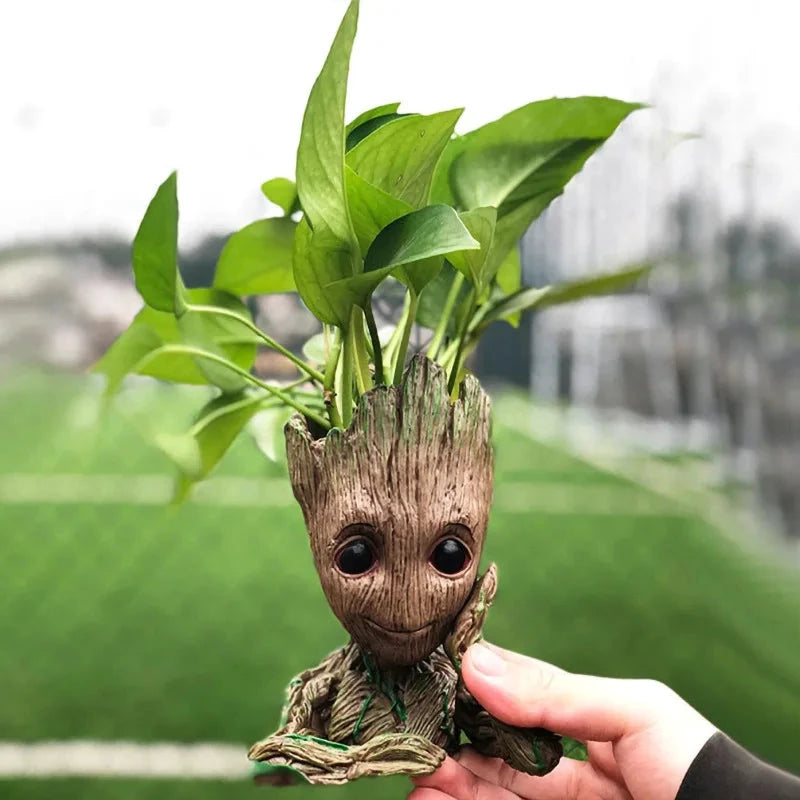 Groot Miniatur-Blumentopf aus braunem Kunststoff für Pflanzen