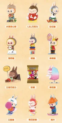 Pop Mart Labubu Candy Monsters PVC Figurine Pink Blue