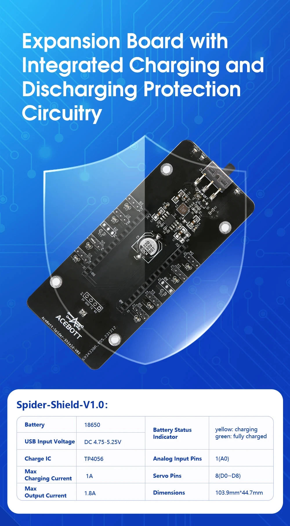 Acebott QD020 Bionischer Vierbeiner-Spinnenroboter-Explorer-Bausatz