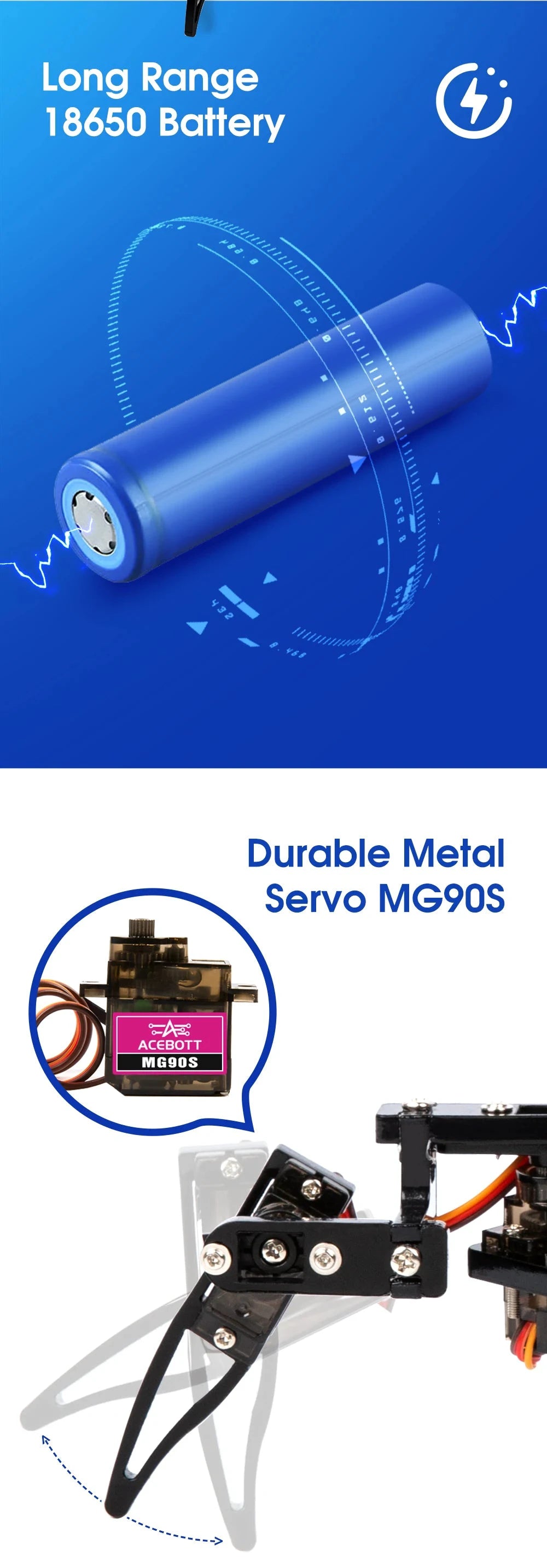 Acebott QD020 Bionischer Vierbeiner-Spinnenroboter-Explorer-Bausatz