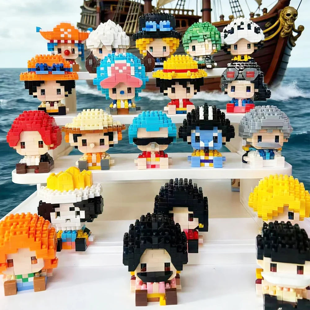 Figurine mini blocs de construction – Personnages One Piece – Anime Building Block Chopper Buggy Zoro Robin