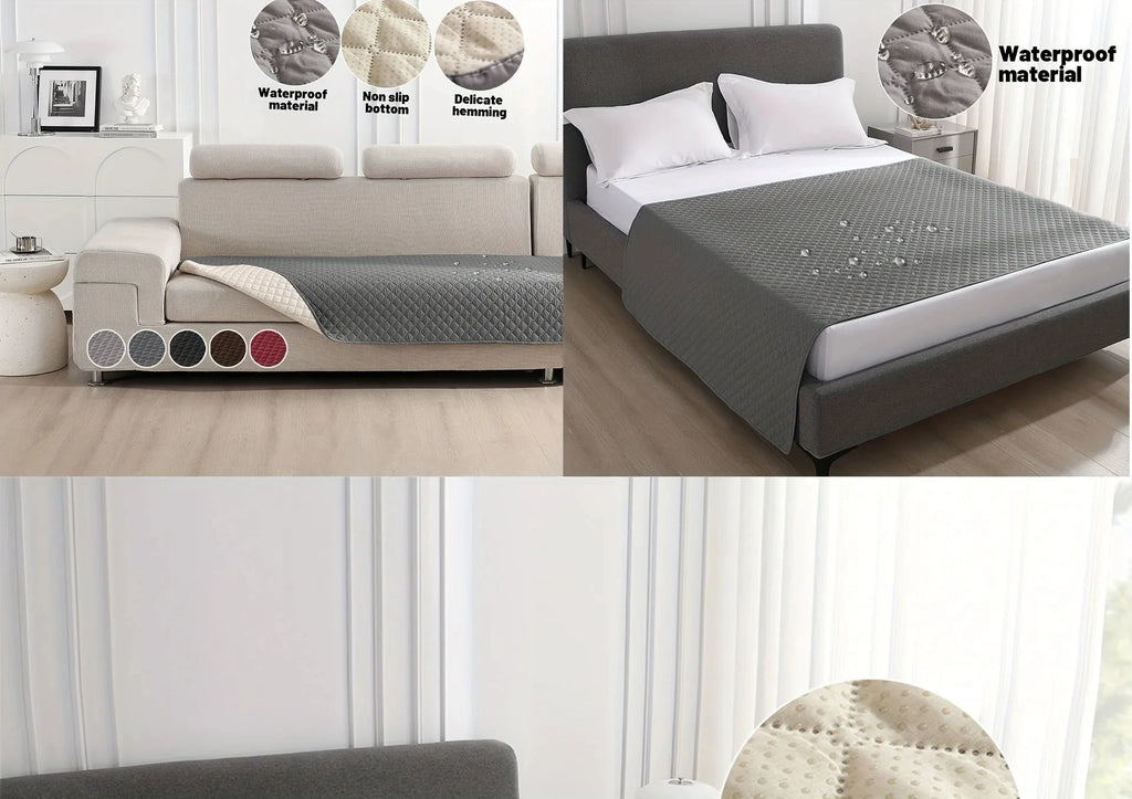 Auslaufsicherer, rutschfester und wasserdichter Hundebettbezug, grau