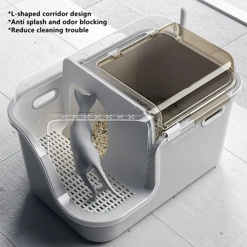 Maison De Toilette XL Pour Chat Avec Couloir Bac À Litière Ferme Anti Éclaboussures Odeurs Ouverture Supérieure by LSDLBoutique
