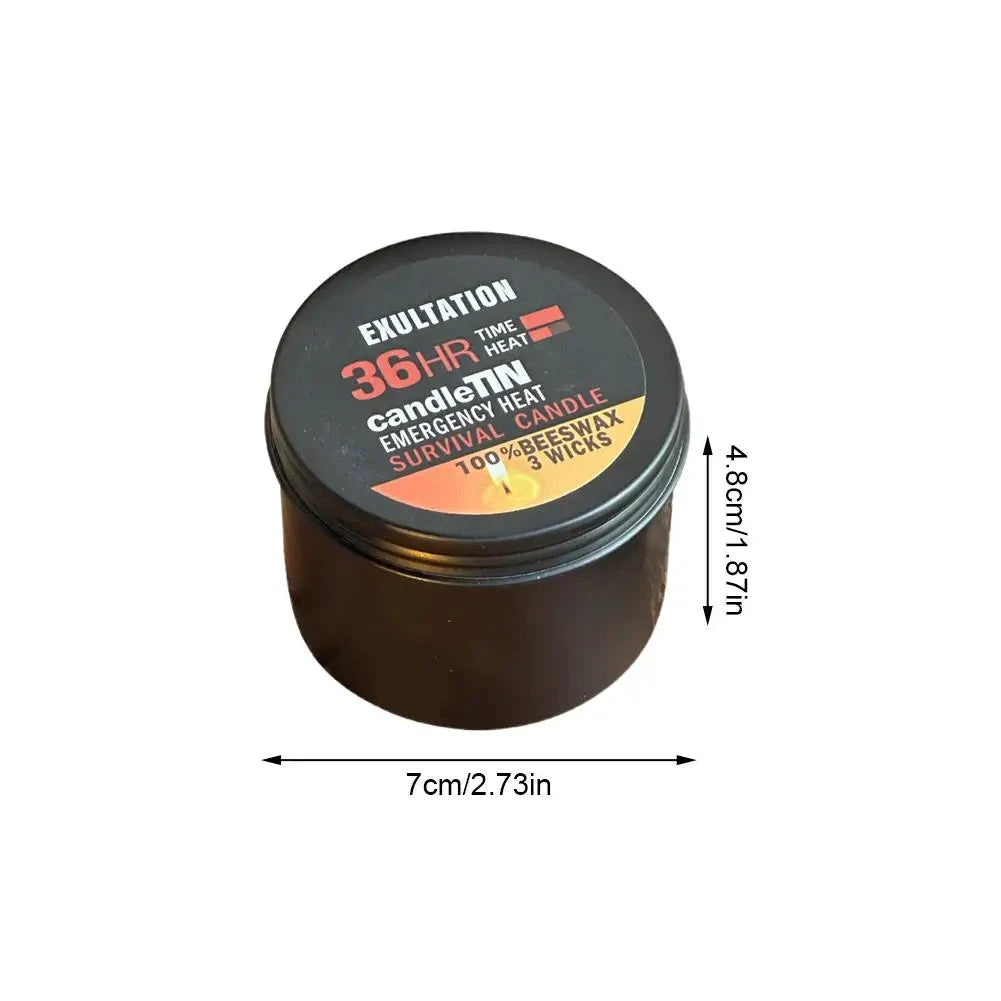 Notfall-Bienenwachskerze, drei Dochte, Pfirsichduft, 36 Stunden Brenndauer