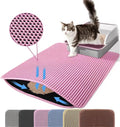 Tapis de litière pour chat rose à maillage perforé hexagonal, antidérapant et imperméable; disponible en plusieurs coloris.