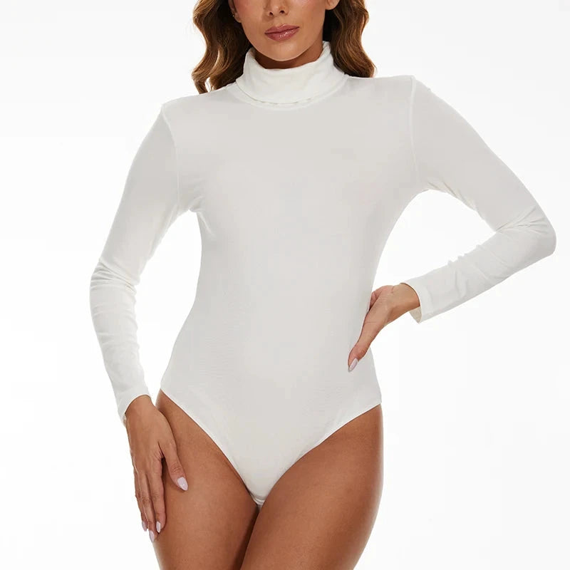 Vaslanda Thermobody mit Rollkragen, Viskose-Spandex, Weiß